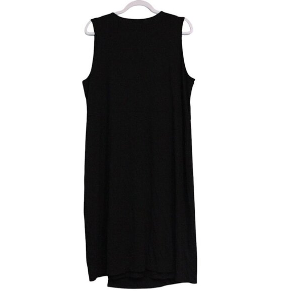 J Jill Wearever Collection Dress Size XL Black Stretch Minimalist Casual Ruched - Picture 9 of 13
